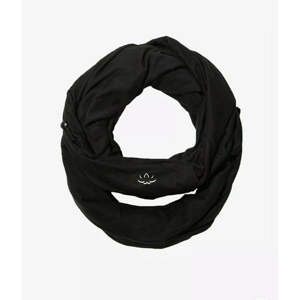 Infinity Scarf Black Hidden Pocket NWT Retail $59 Fast Shipping Yoga FabFitFun